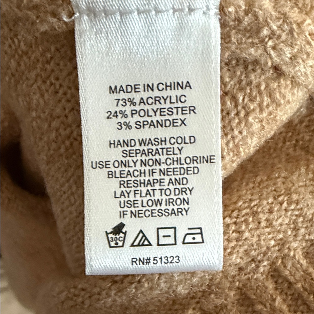 CeCe Tan Crew Neck Sweater with Drawstring - Picture 4 of 4